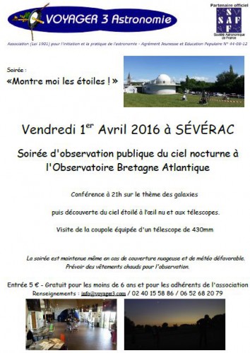 Montre moi les étoiles - 1er avril 2016