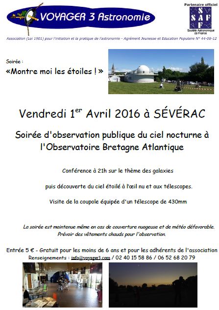 Montre moi les étoiles - 1er avril 2016