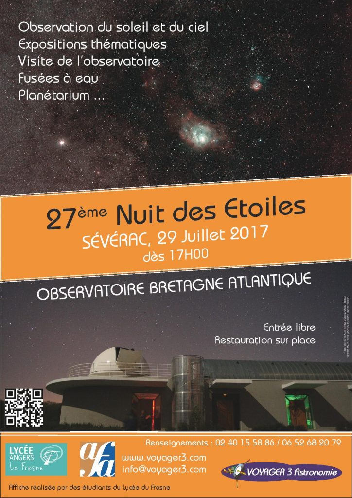 Affiche Nuit des Etoiles 2017 Sévérac